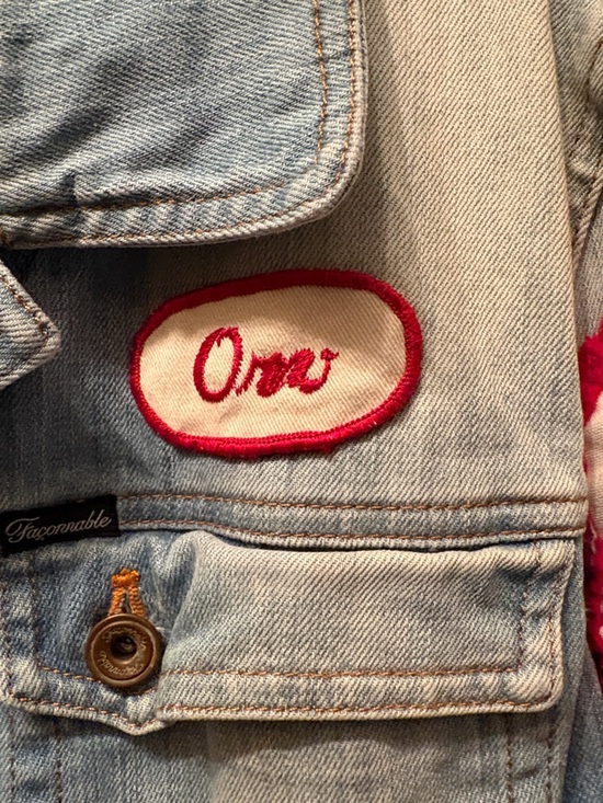 Vintage Denim Jacket Patches vote, cannabis, bowling, motorcycle, Large unisex - Picture 3 of 10